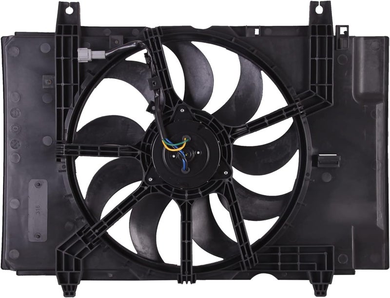 Torcia TYG Radiator Cooling Fan Assembly Fit for 2009 Nissan Cube W/o ATC | 4-Pin | 21481-1FC0A NI3115141 621-494 - Image 1